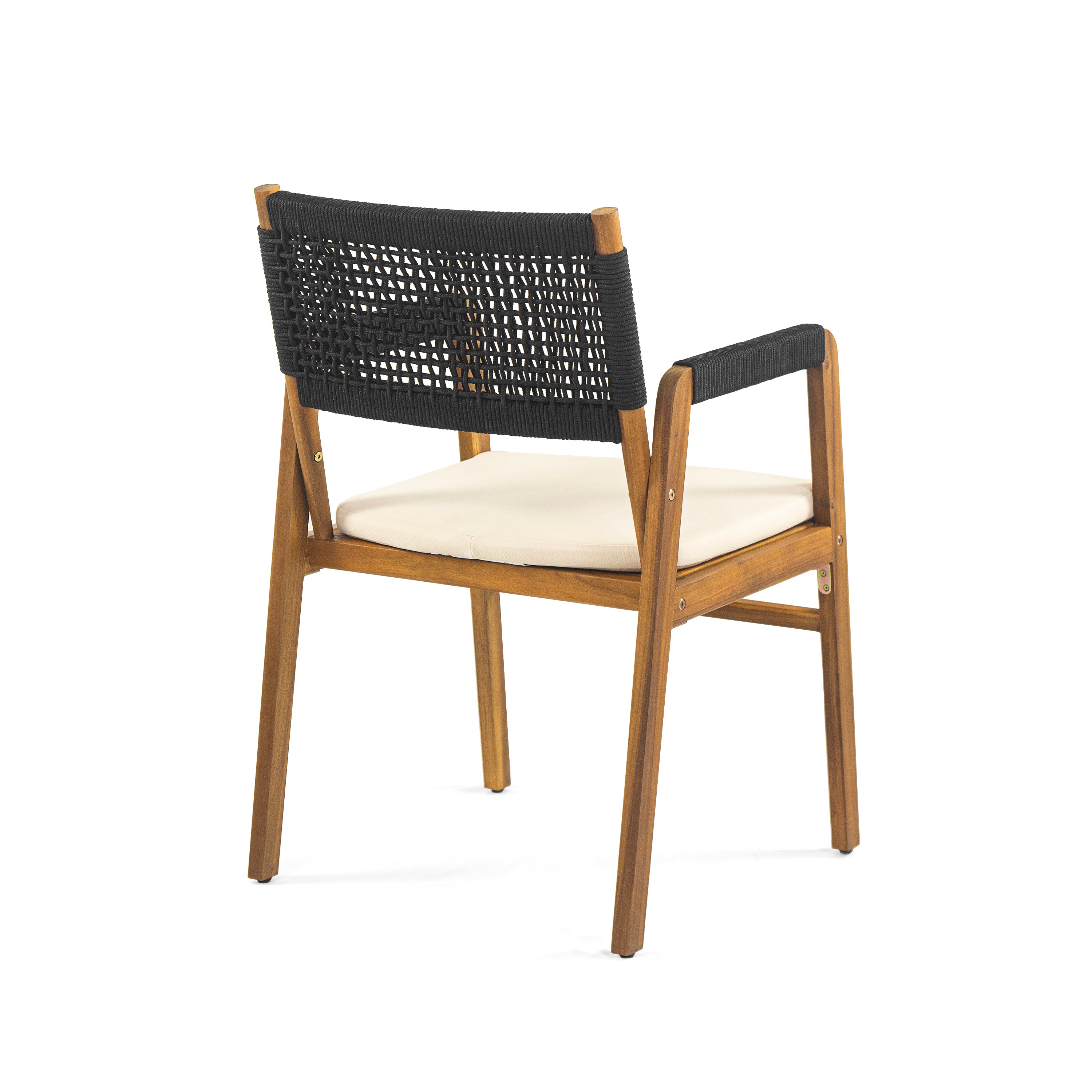Outdoor Acacia Wood Dining Armchair with Cushion