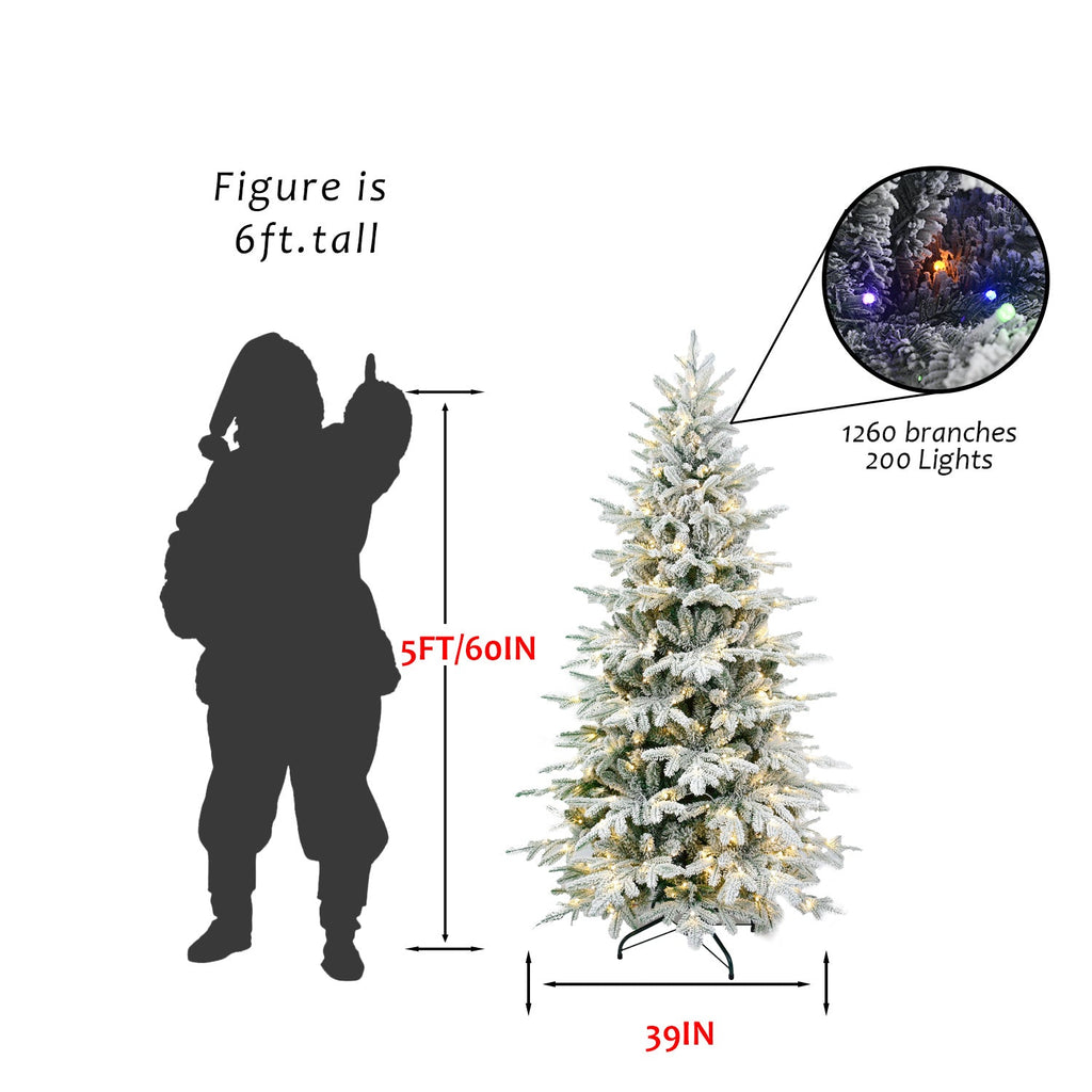 6FT PE+PVC Flocked Artificial Christmas Tree