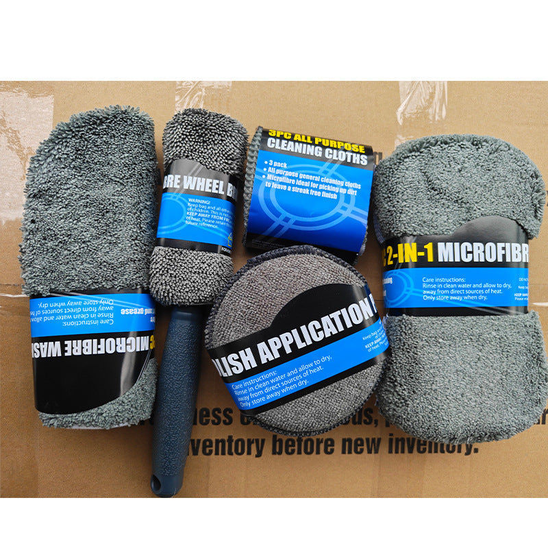 Home Beauty Car Wash Glove Towel Cloth And Waxing Sponge Set