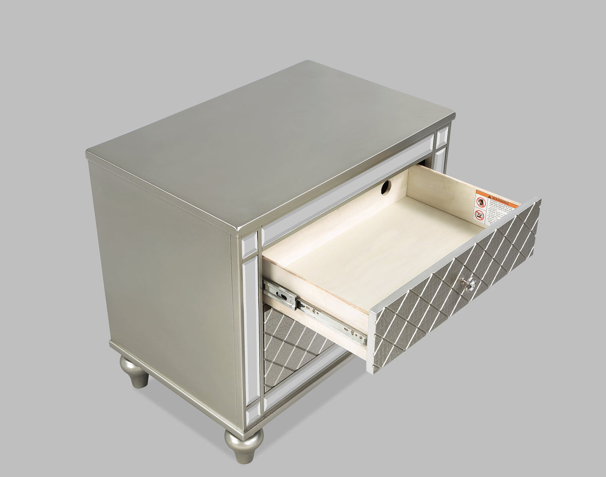 Glam 2-Drawer Bedroom Nightstand