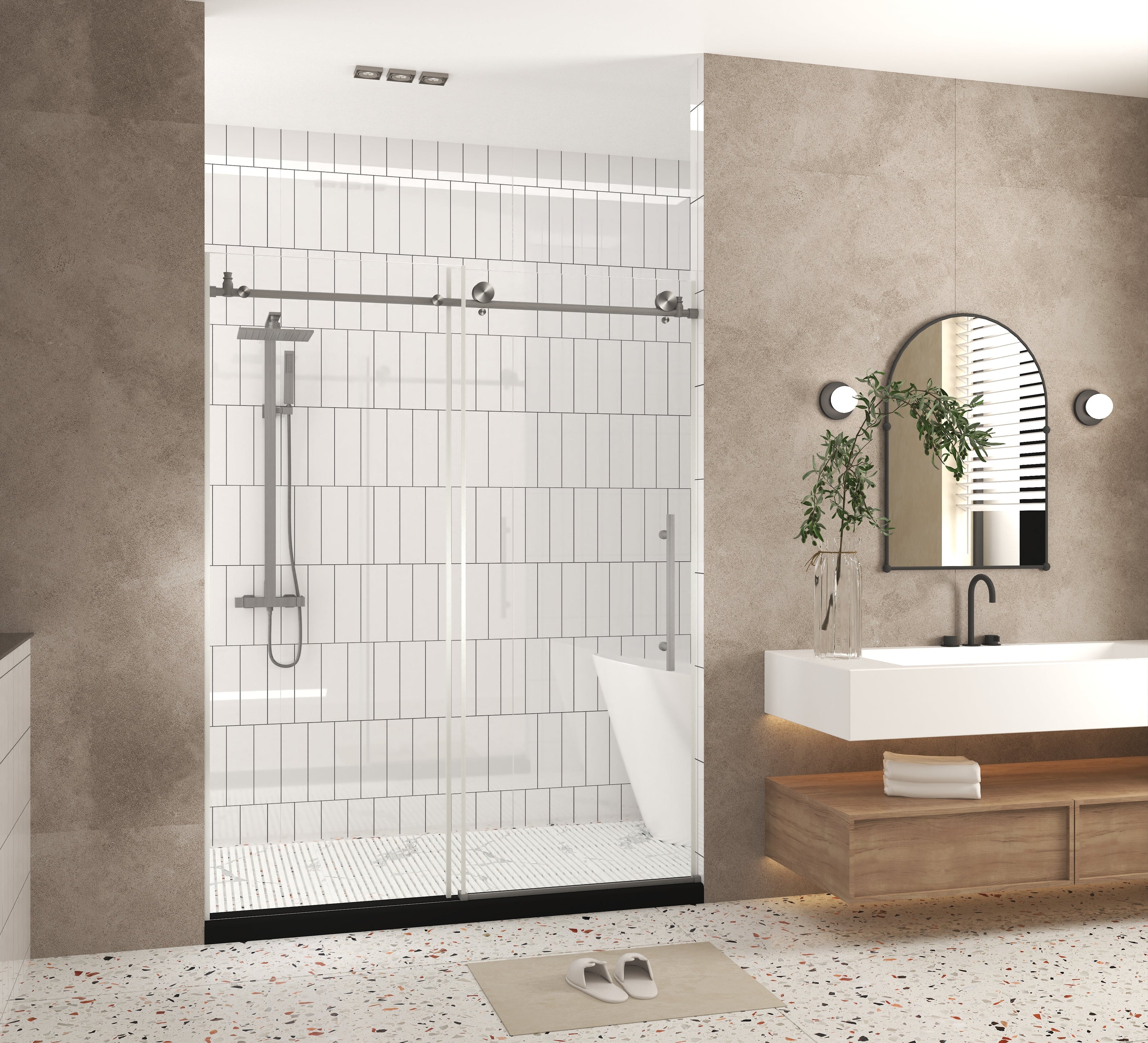 Frameless Shower Door 56-60"W x 76"H