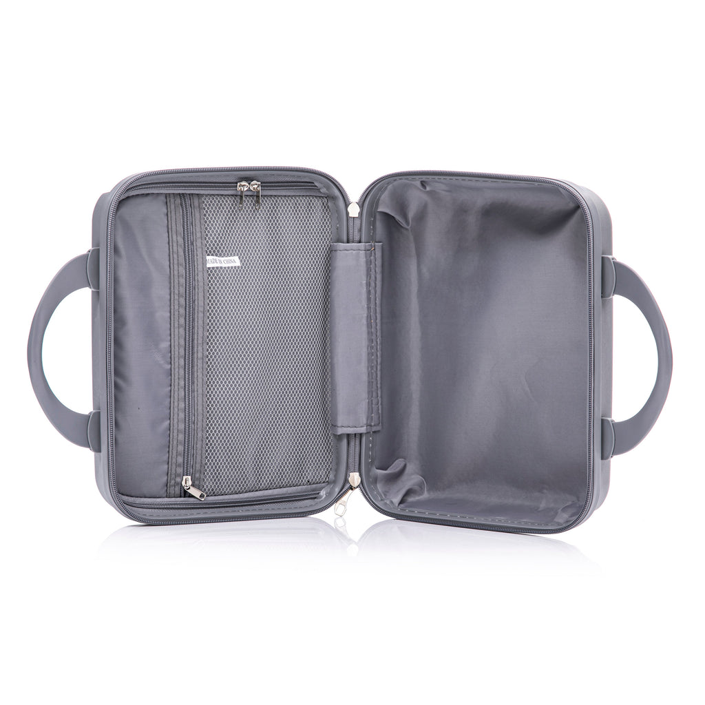Light Gray 4-Piece Spinner Wheel Luggage Set with Cosmetic Case