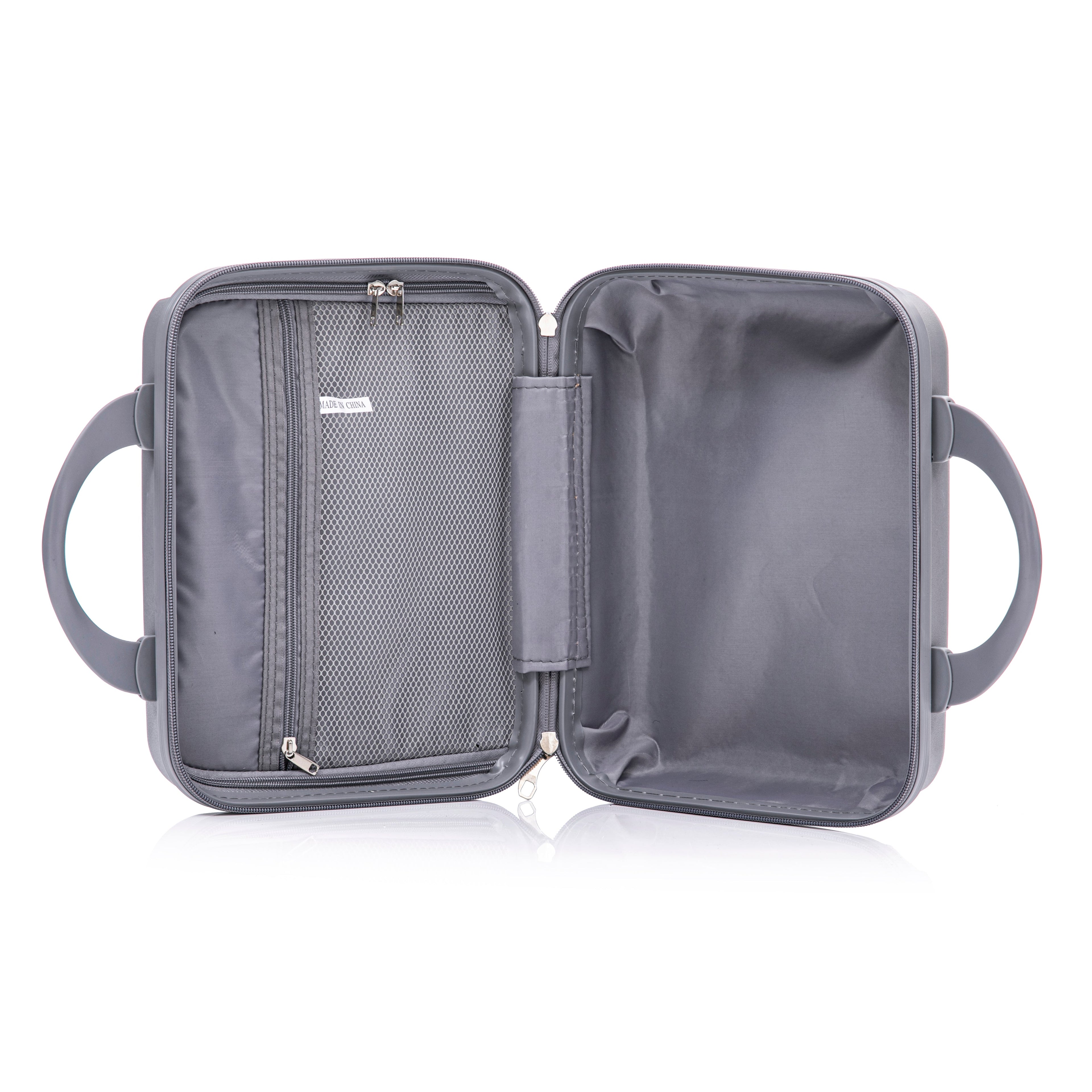 Light Gray 4-Piece Spinner Wheel Luggage Set with Cosmetic Case