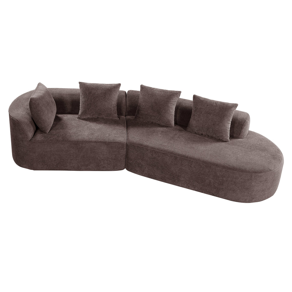116" Modern Curved Sectional Sofa with Chaise Lounge