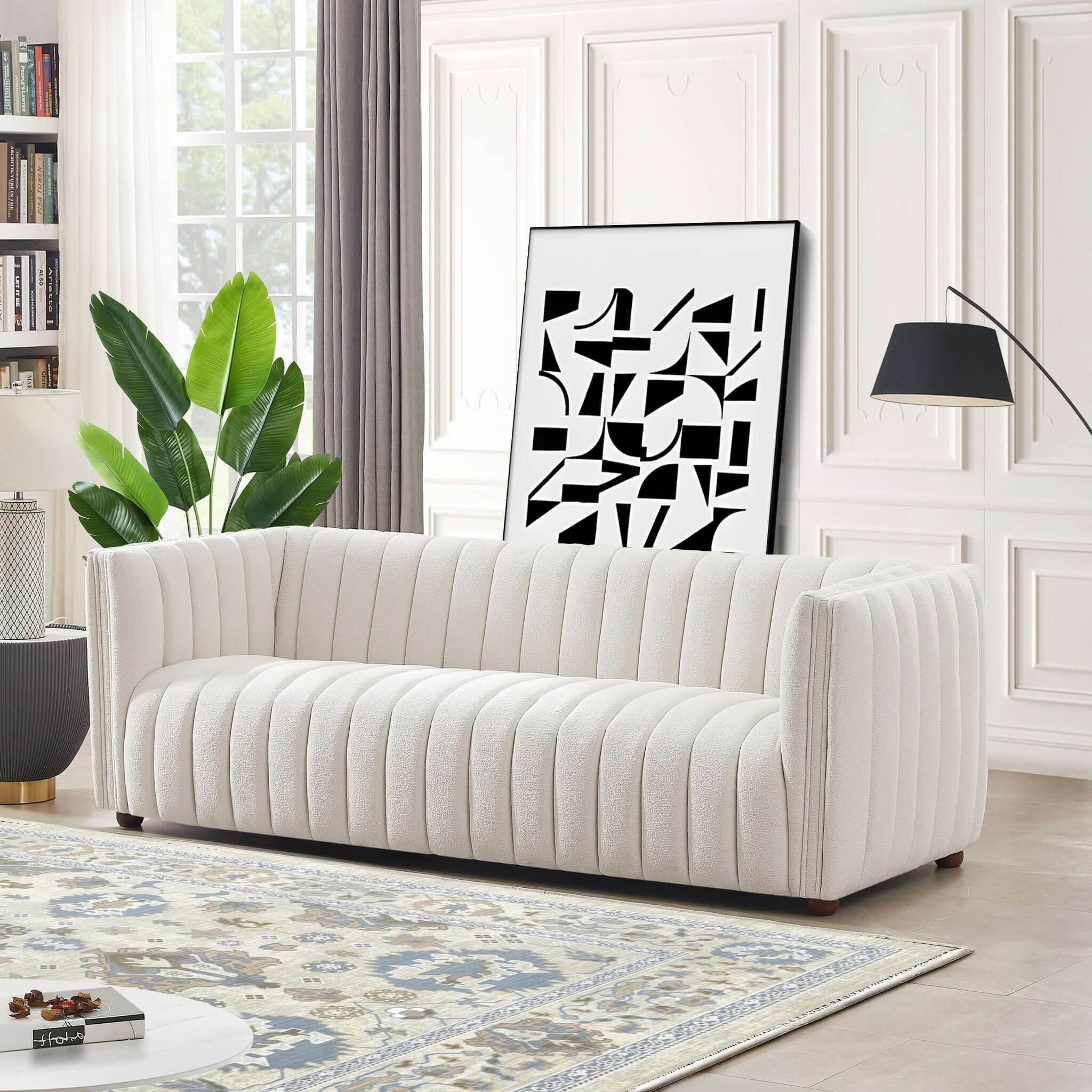 April Mid Century Modern Luxury Tight Back Sofa