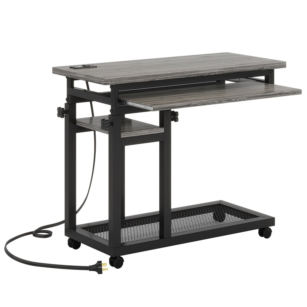 28"-39.3" Height Adjustable Portable Desk with USB Ports