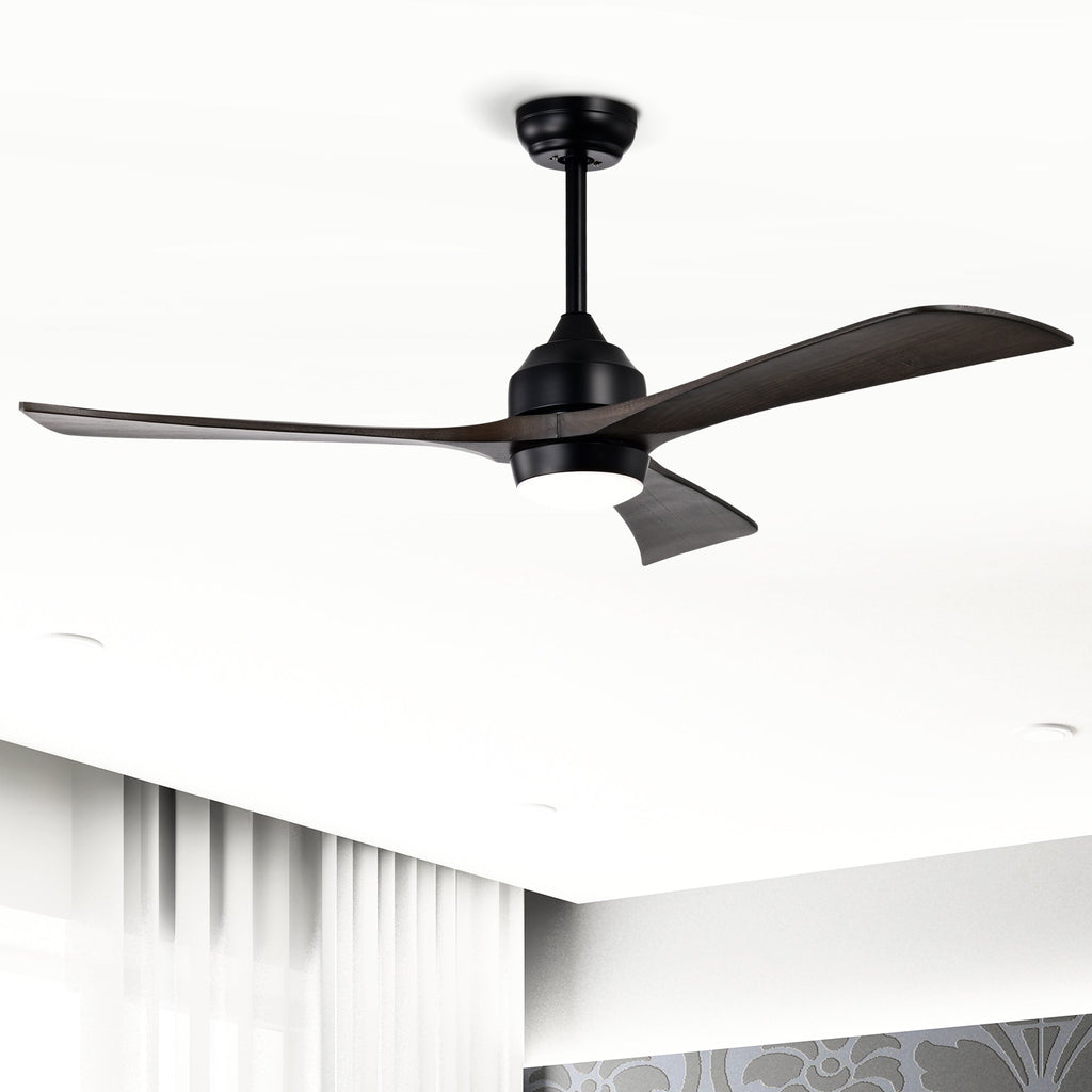 52" Solid Wood Blades Ceiling Fan with Lights Remote Control