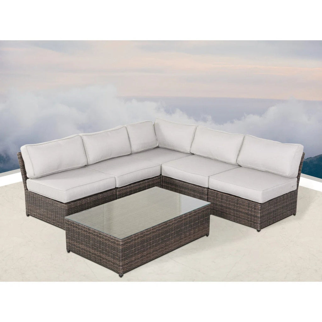 Fully Assembled 6 Piece Rattan Sofa Seating Group with Cushions