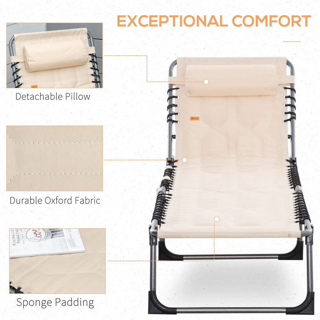 Outsunny Padded Folding Chaise Lounge Chair