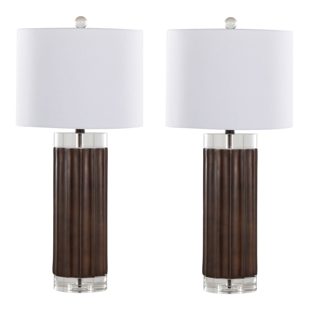 Cylinder Fluted 29.25" Contemporary Polyresin Table Lamp
