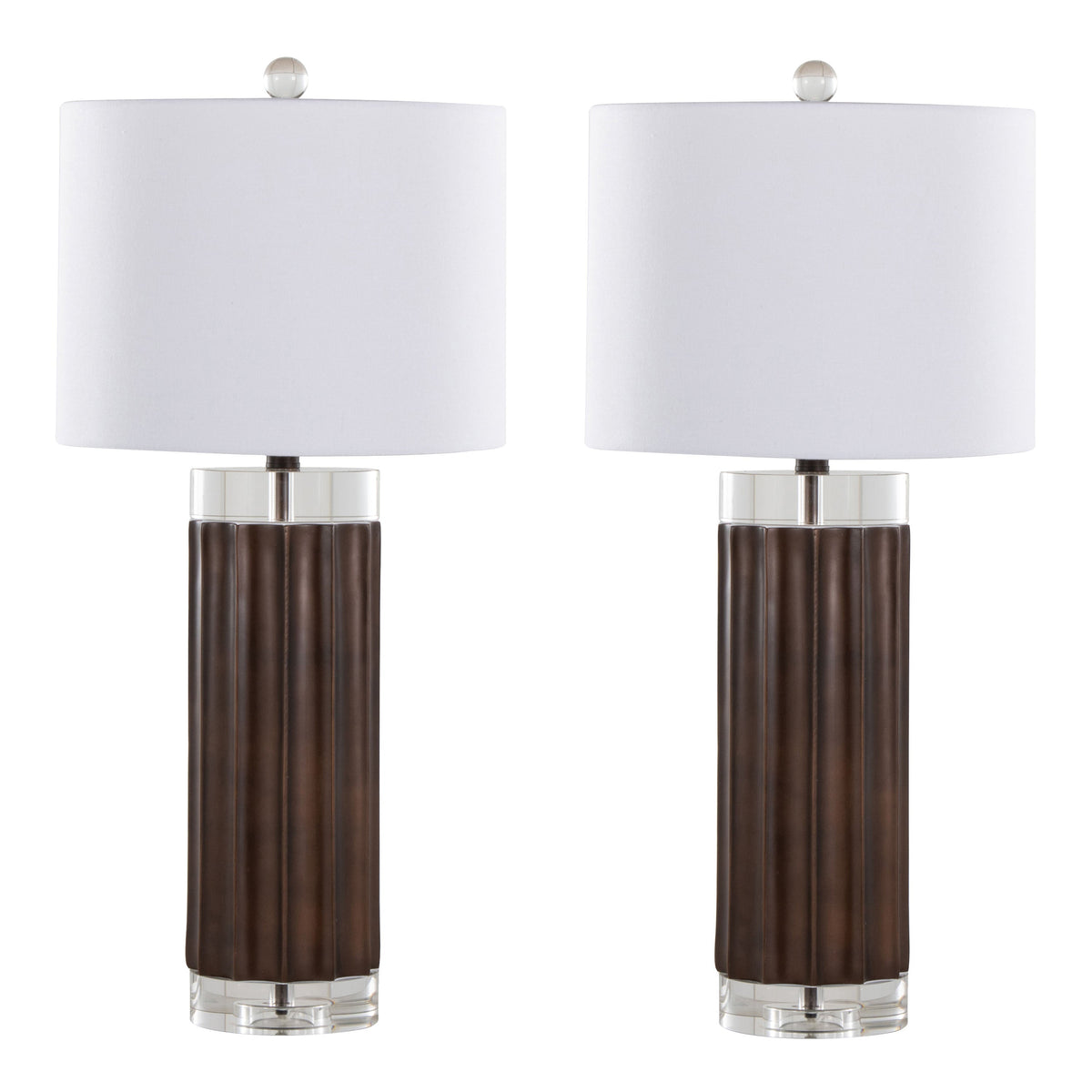 Cylinder Fluted 29.25" Contemporary Polyresin Table Lamp