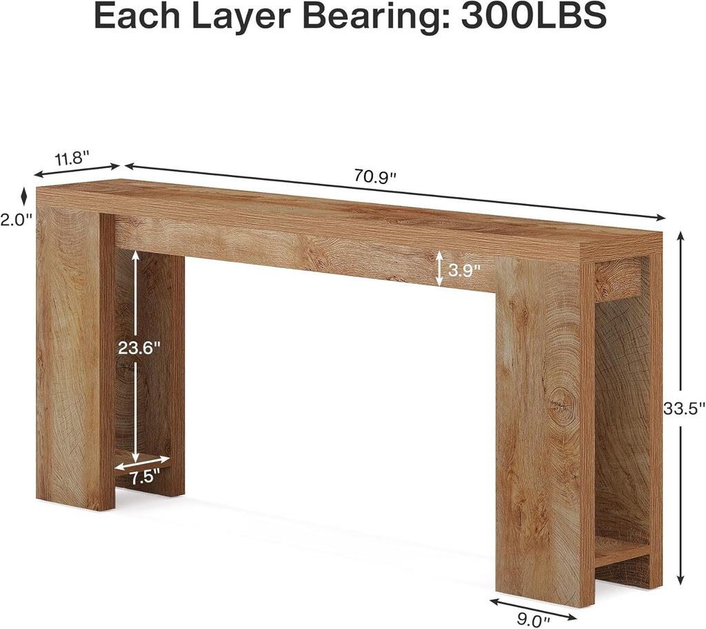 70.9" Extra Long Farmhouse Console Table