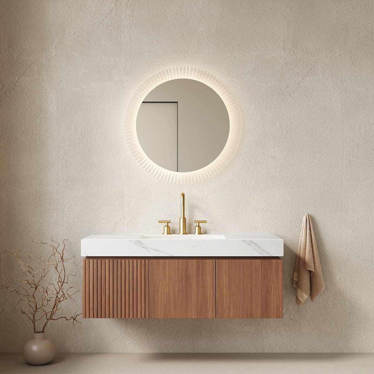Muri 48" Bathroom Vanity & Sink, Floating Plywood Storage Cabinet