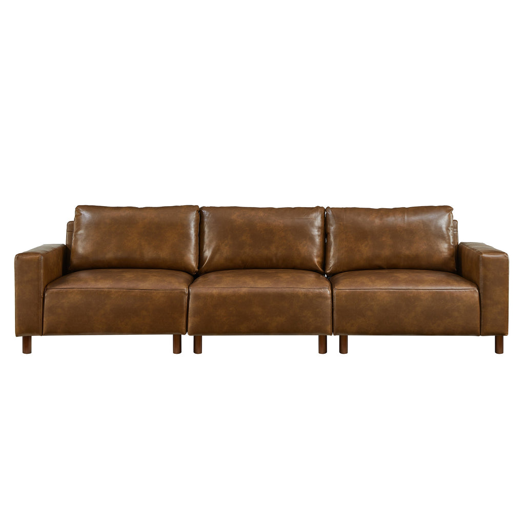 112" Luxury PU Leather Sofa