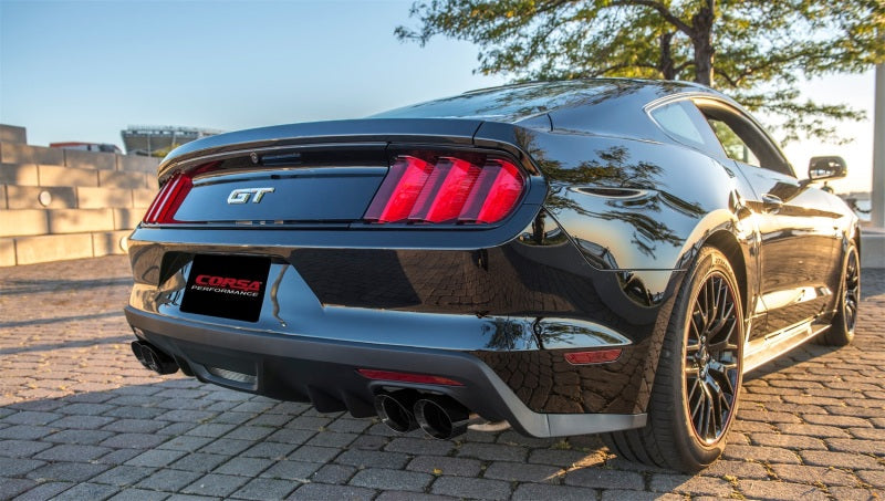 Corsa Performance Cat Back Exhaust Polish Quad Tips for 15-16 Ford Mustang GT 5.0 3in