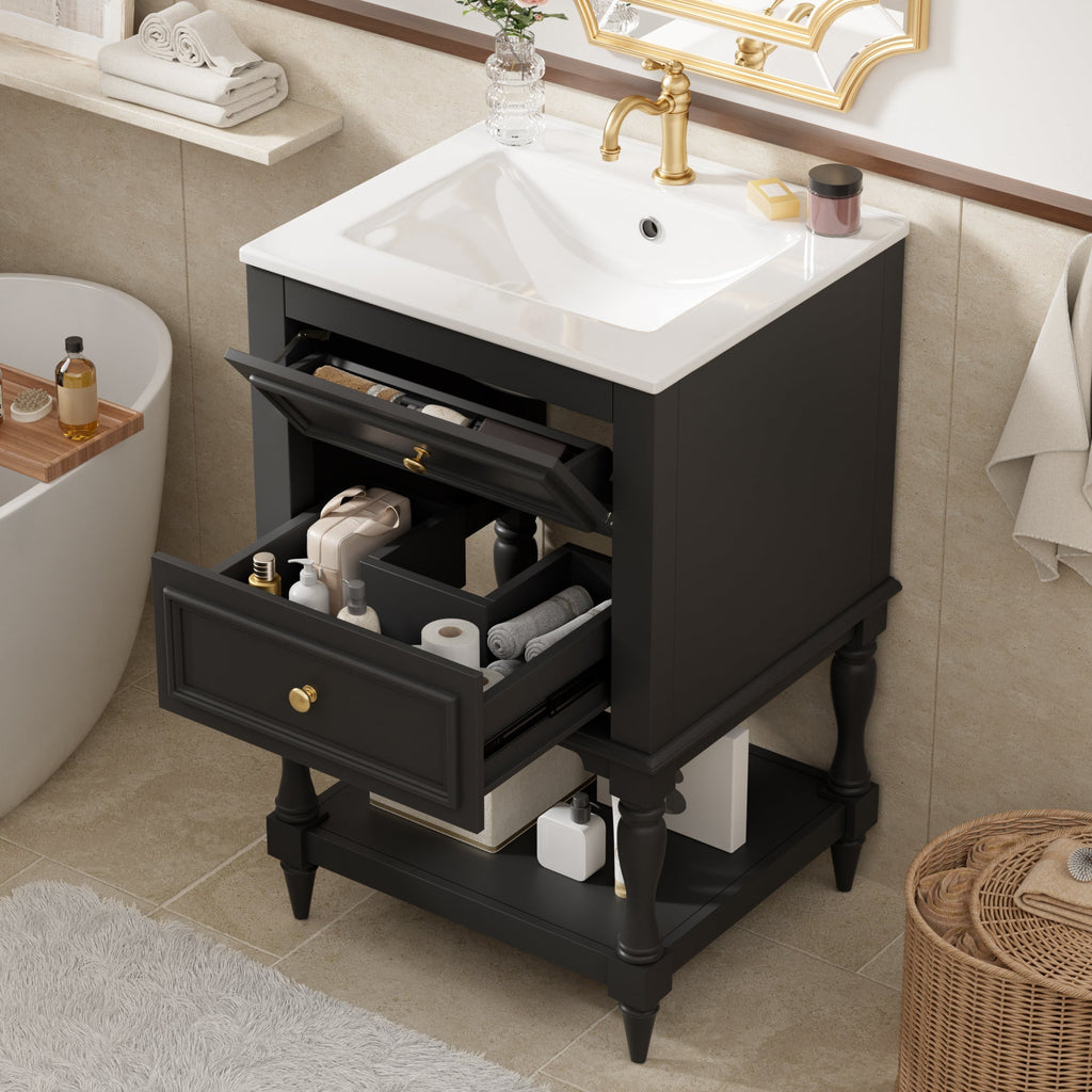 20'' Bathroom Vanity with Ceramic Sink