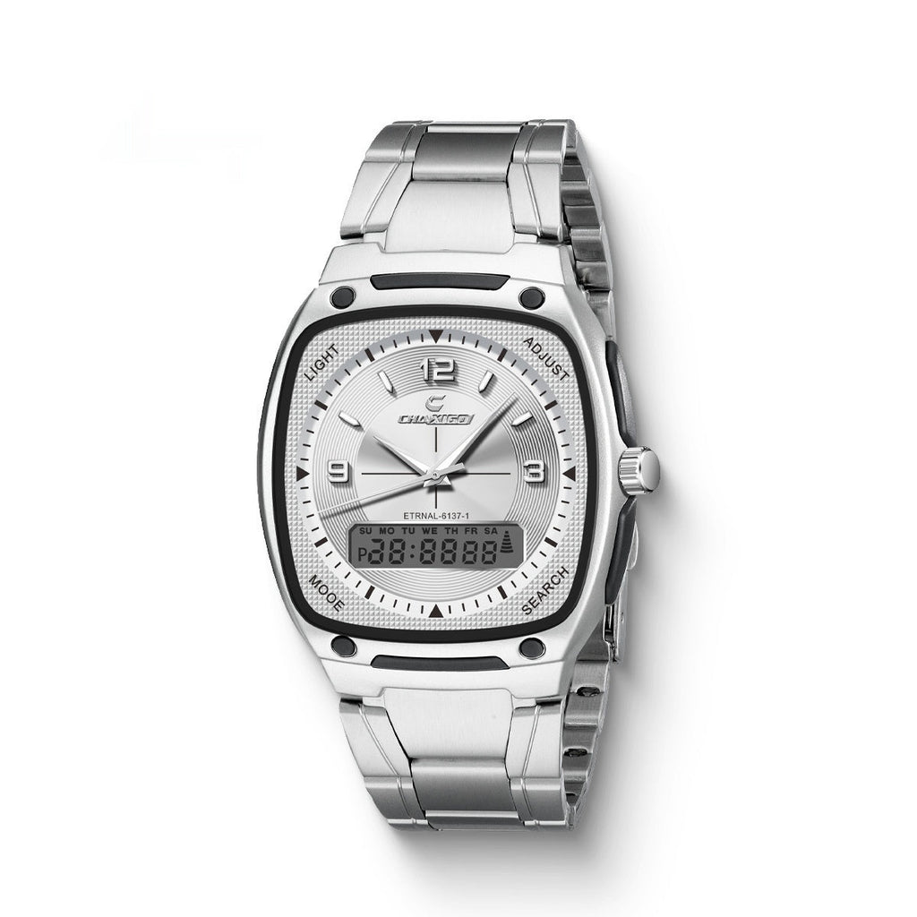 Mens Alloy Quartz Watch With A Steel Bracelet