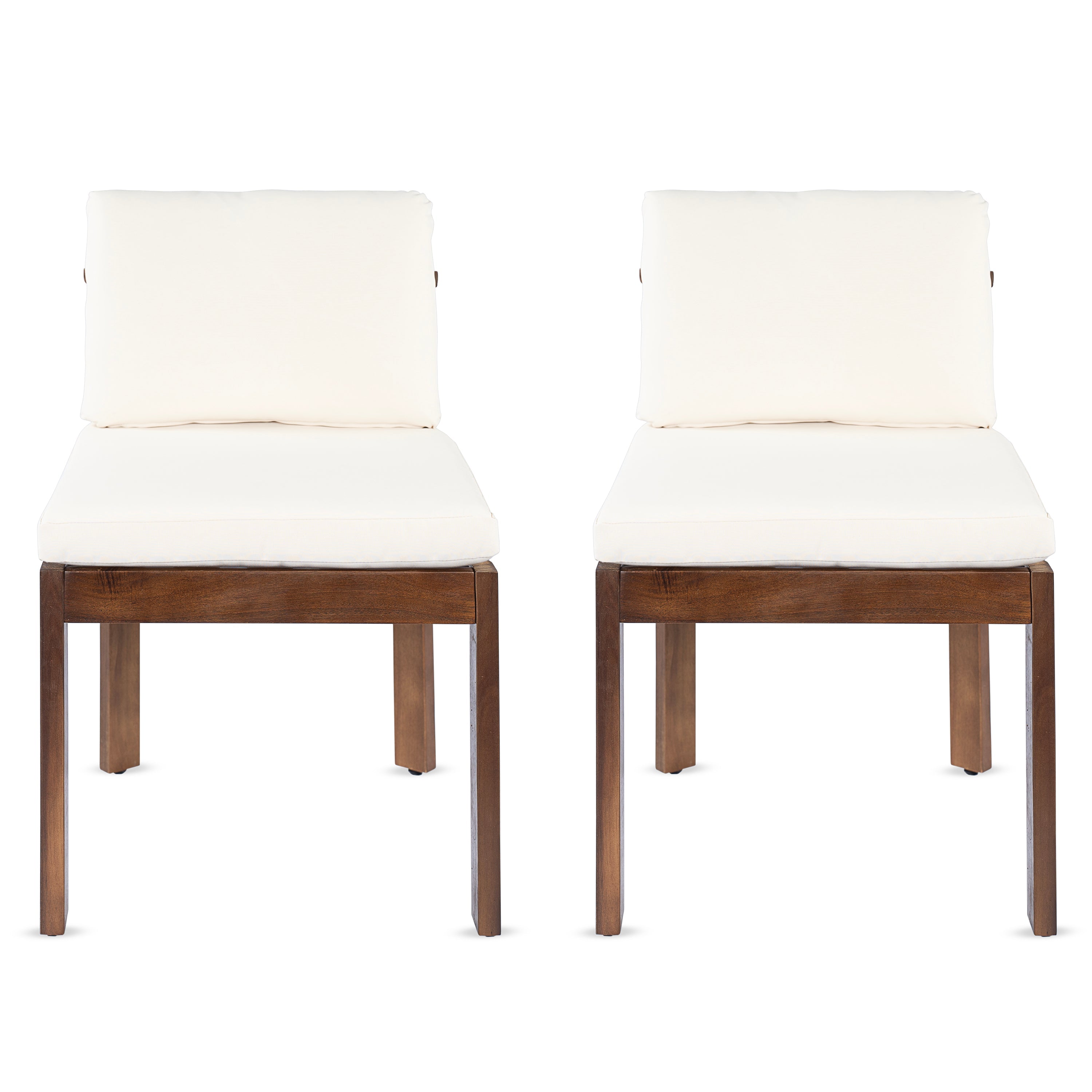 Acacia Wood Outdoor Dining Chair Set of 2