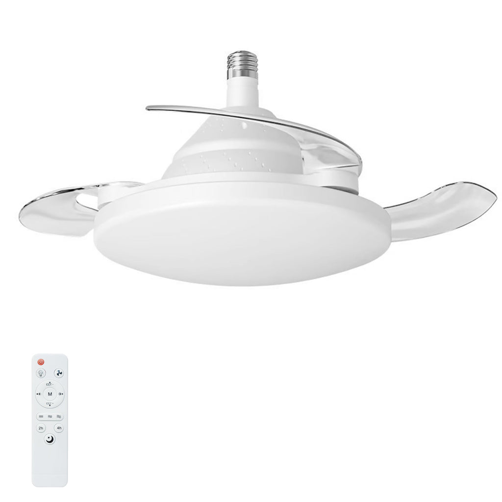 Bulb-Type Small Size Ceiling Fan With Retractable Blades