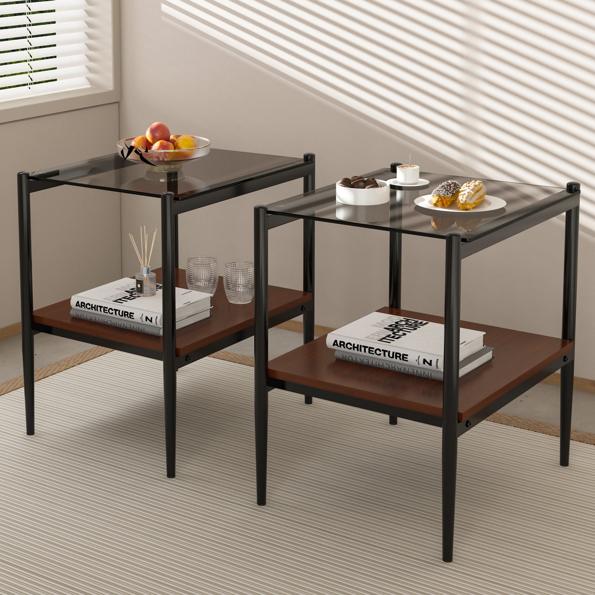 Set of 2 Rectangle End Table