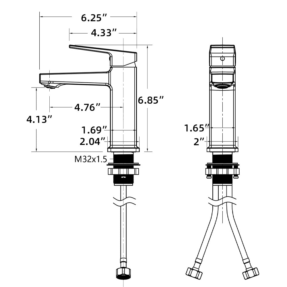 Brushed Nickel Single Handle Bathroom Faucet