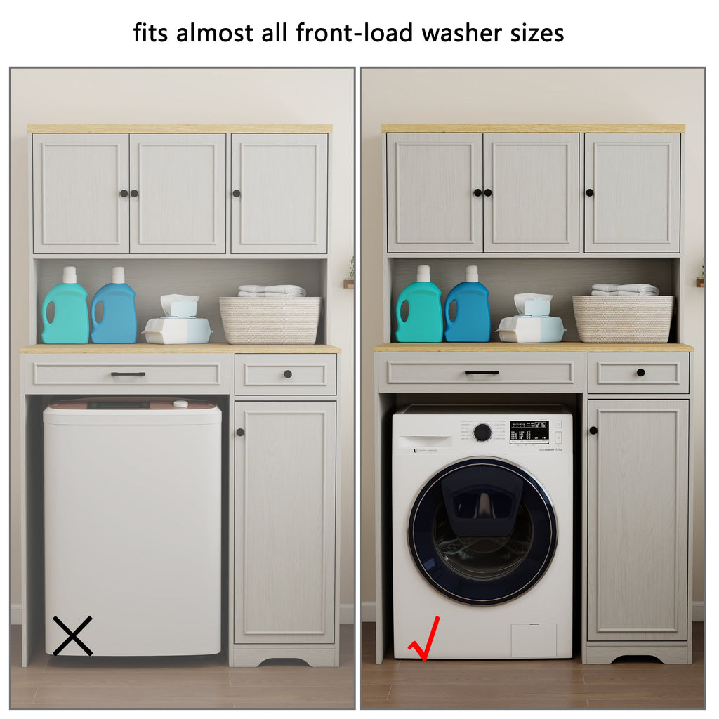 Over the Washer, Dryer and Robot Vacuum Storage Cabinet