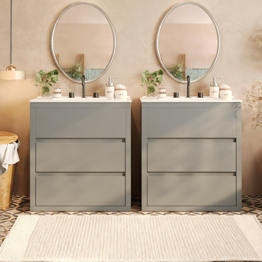 60" Double Sinks Bathroom Vanity Set