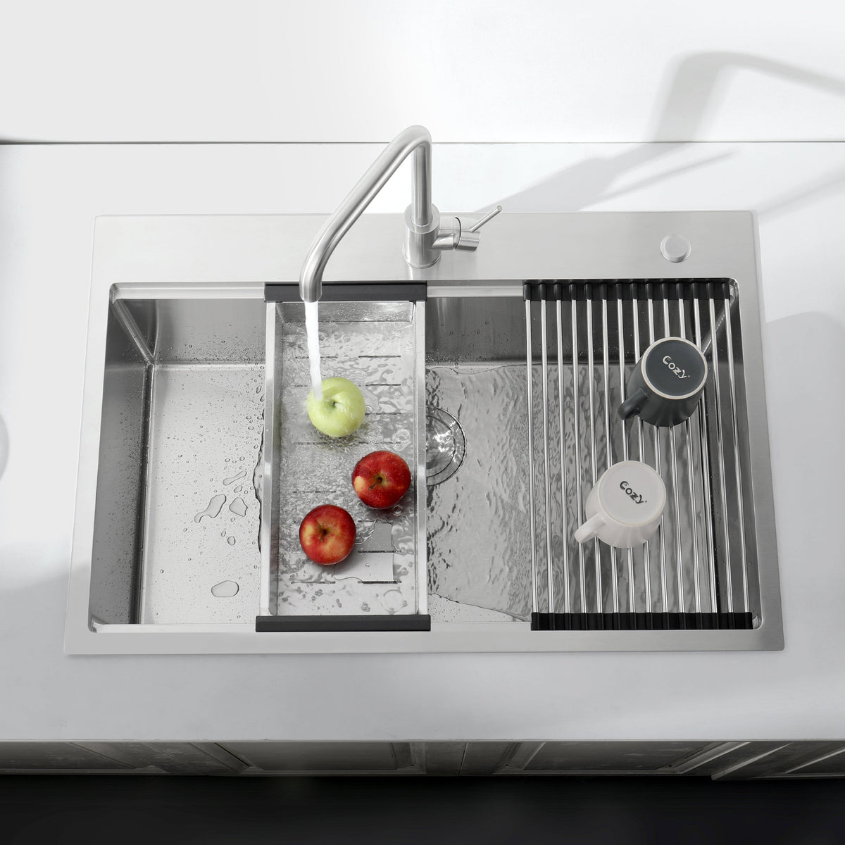 Stainless Steel Kitchen Sink, 33″x22″ Single Bowl