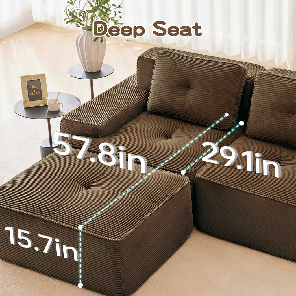 Modular Deep-Seat Sofa Set