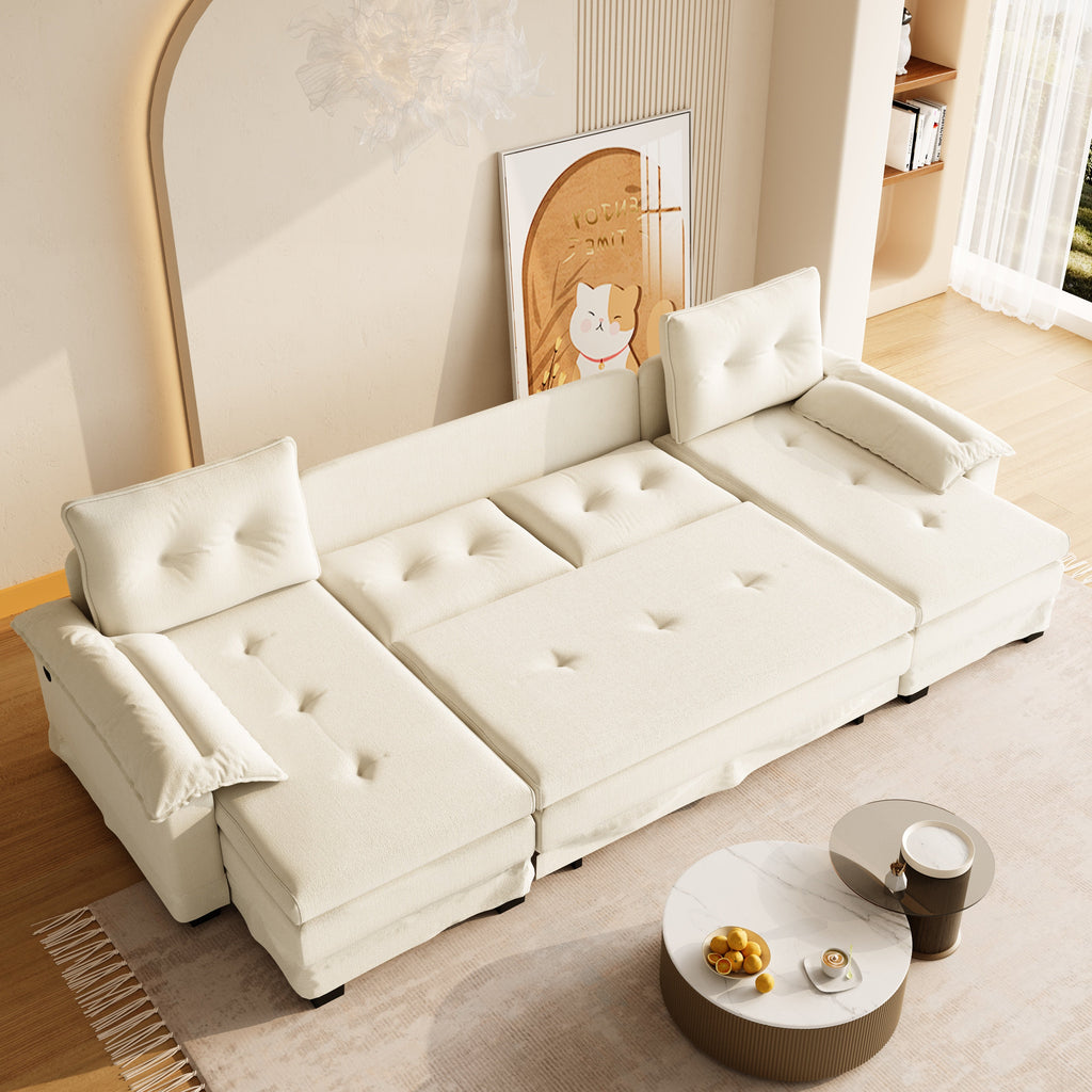 U-Shaped Sleeper Sofa with Pull Out Bed