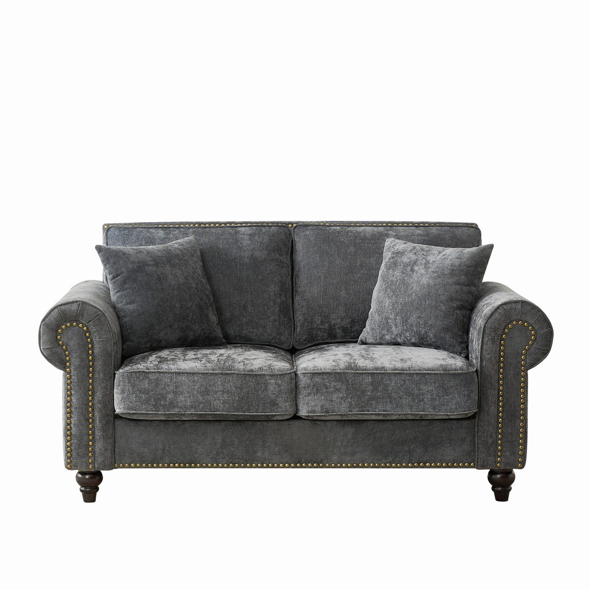 63" Modern 2-Seater Sofa with Rolled Arms