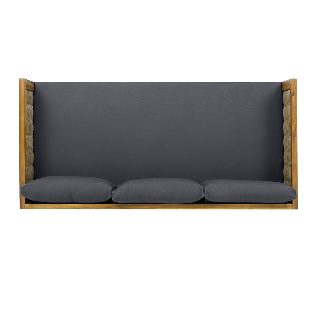 Claremont 3 Seater Daybed With Rattan Arms (Dark)