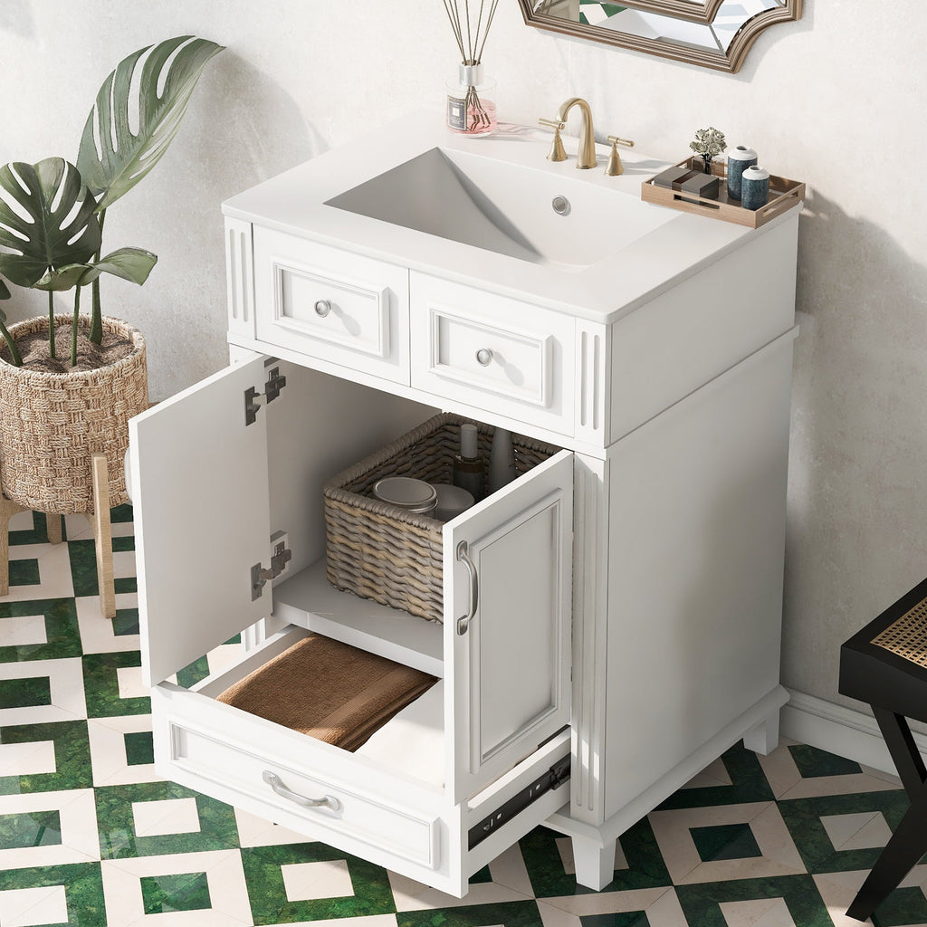 24" Bathroom Vanity with Ceramic Sink