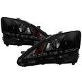 Spyder Lexus IS 250/350 2006-2010 Projector Headlights DRL Black Smoke PRO-YD-LIS06-DRL-BSM 5080073