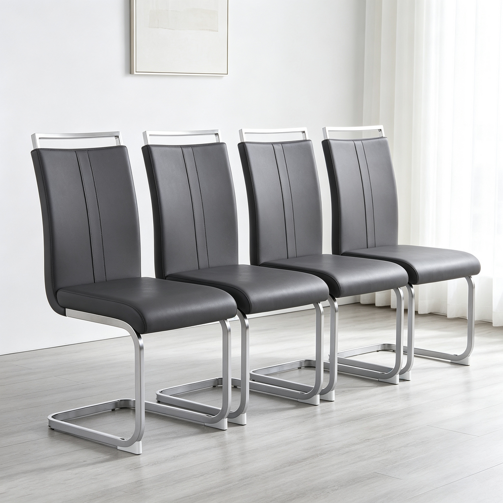 Modern PU Faux Leather Dining Chairs Set of 4