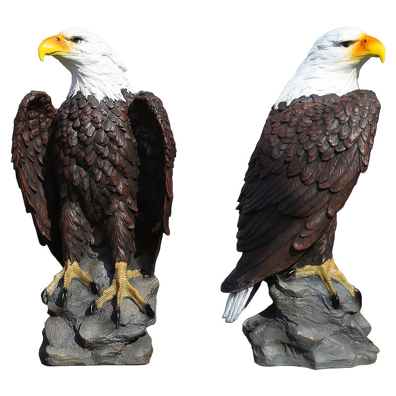 Large Standing Bald Eagle Garden Statue