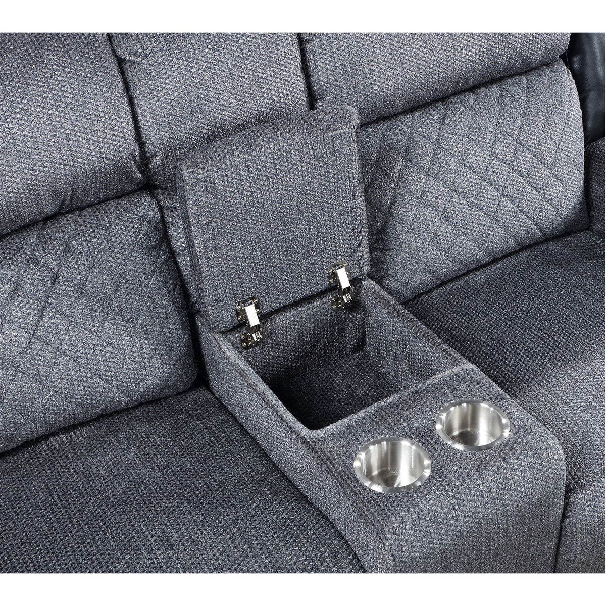 Alicia Grey/black Console Reclining Loveseat