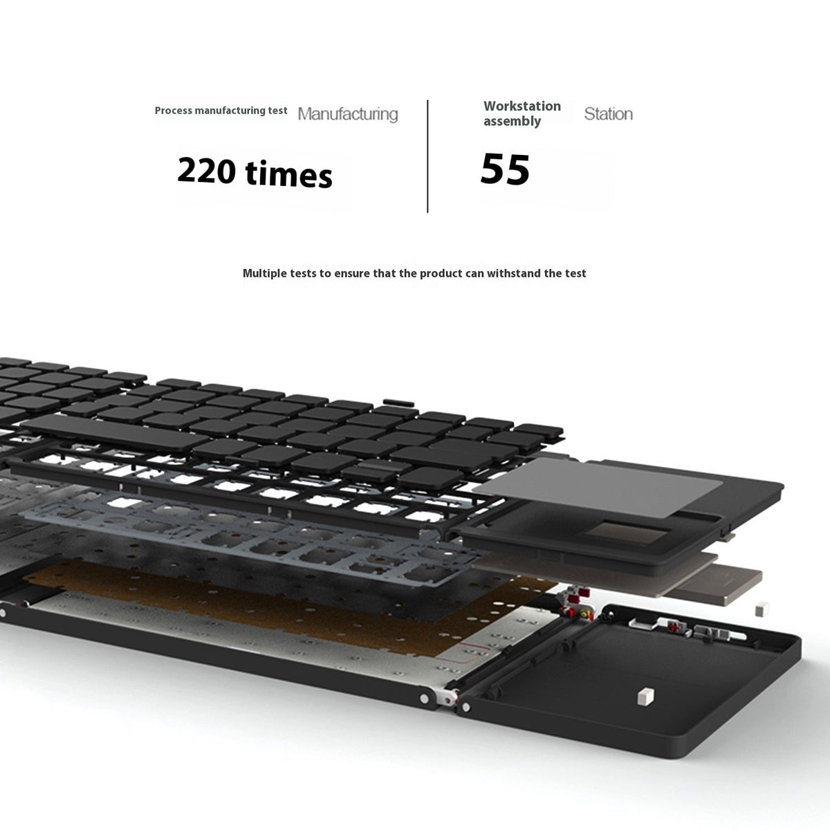 Mini Tri-fold Bluetooth Keyboard Portable Thin Touch