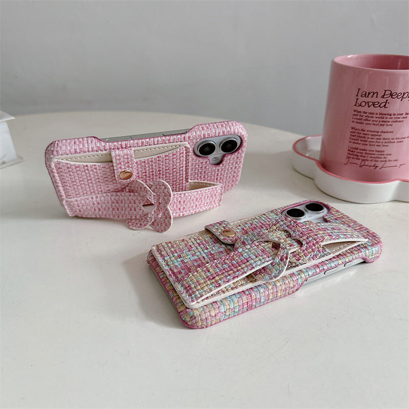 Woven-pattern Heart-shaped Cardholder