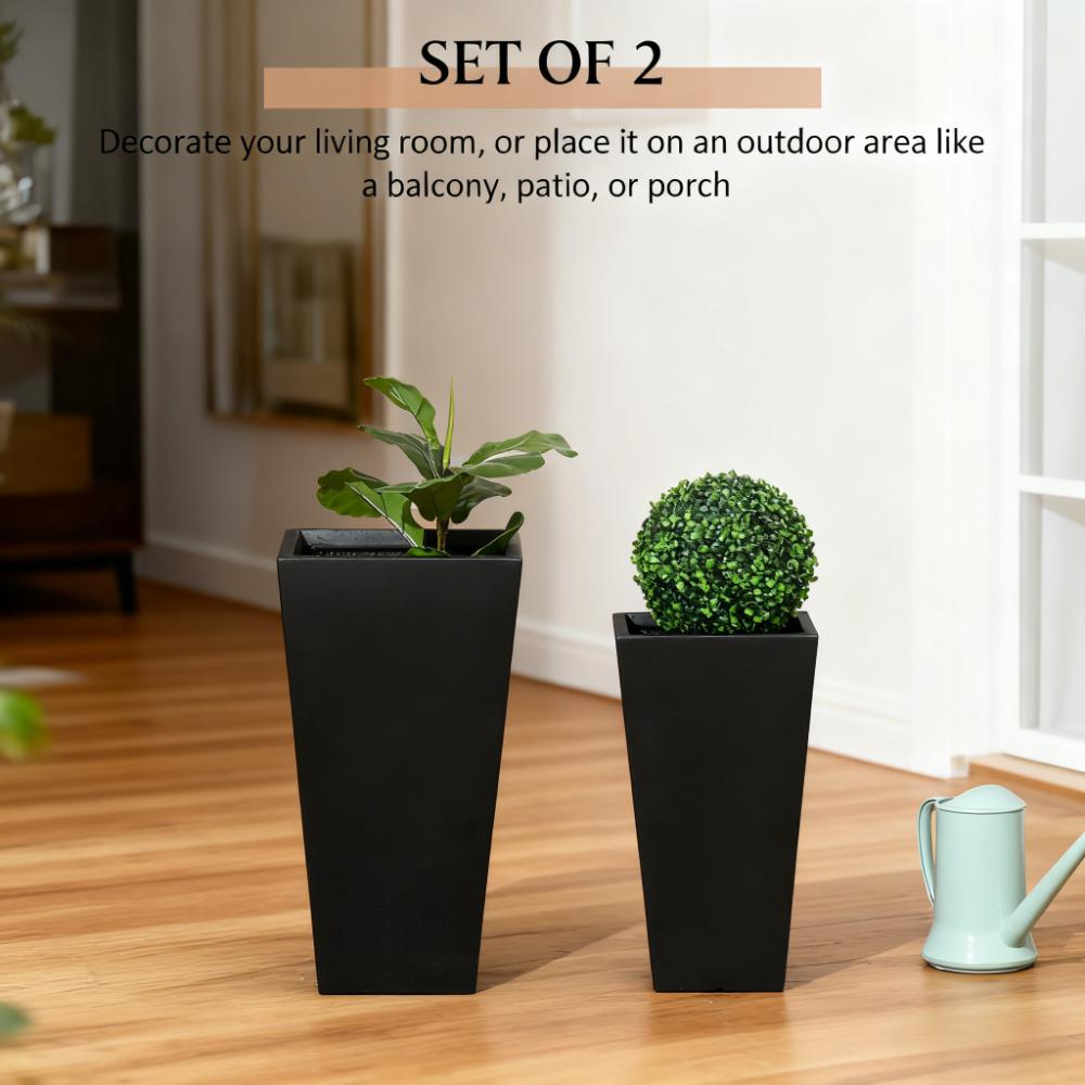 Tall Plant Pot 2-Pack Outdoor Planter Set