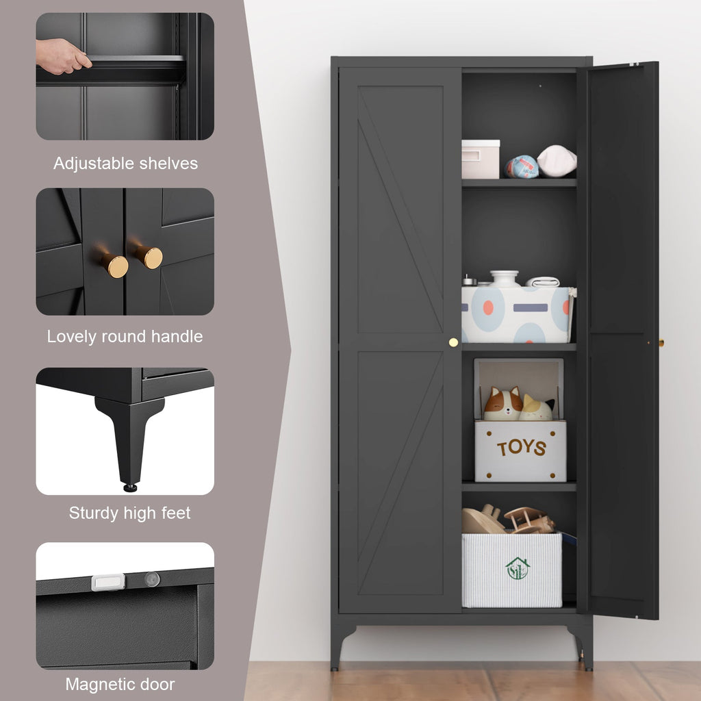 Metal Adjustable 2 Doors Storage Cabinet