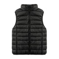 Womens Thin-style Down Vest, Cross-border, Two-way Zipper, 90 White Duck Down, Short Length