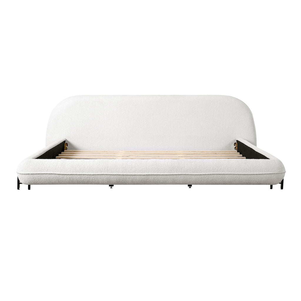 King Size Bed Frame with Boucle Fabric