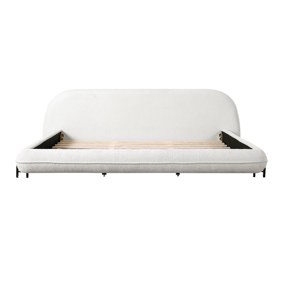 King Size Bed Frame with Boucle Fabric