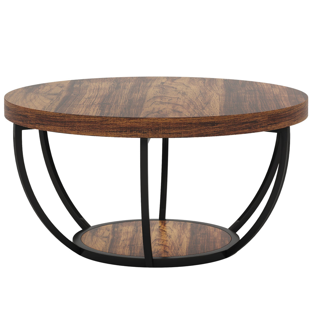 Round Coffee Table - 31.7" Rustic
