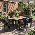 7-Piece Outdoor Dining Set, Acacia Wood Table & 6 Chairs