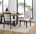 Brown Upholstered Dining Chairs, Set Of 2