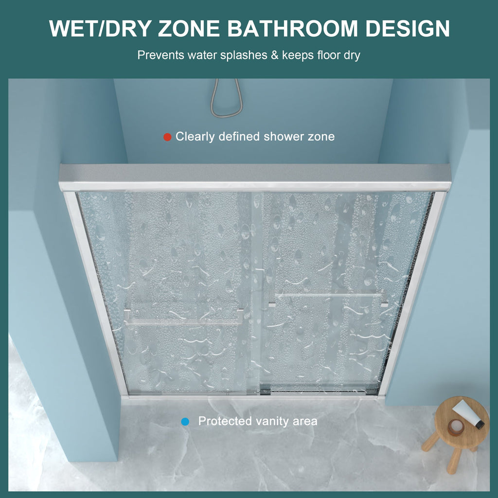 Semi-Frameless Bypass Sliding Shower Door