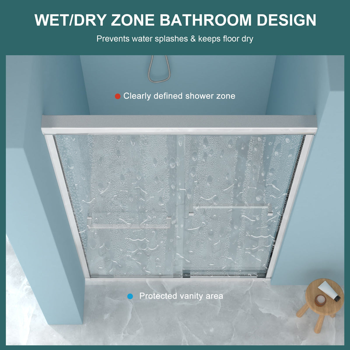 Semi-Frameless Bypass Sliding Shower Door