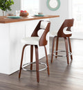 Mid-Century Modern Counter Stool with Swivel in Cherry